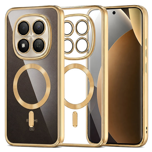 Custodia MagSafe per Xiaomi Poco M8 Pro / Redmi Note 15 Pro+ 5G, Techsuit, Luxury Crystal, Dorata