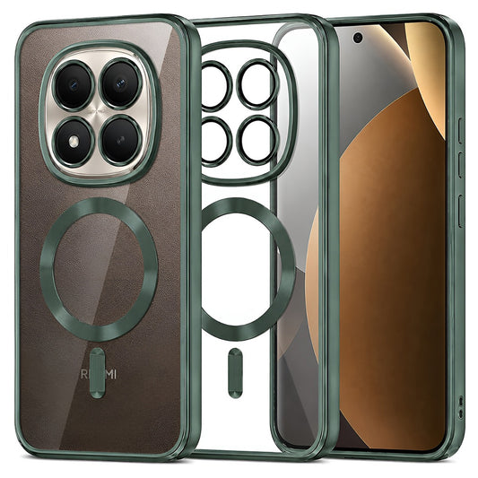 Custodia MagSafe per Xiaomi Poco M8 Pro / Redmi Note 15 Pro+ 5G, Techsuit, Luxury Crystal, Verde Scuro