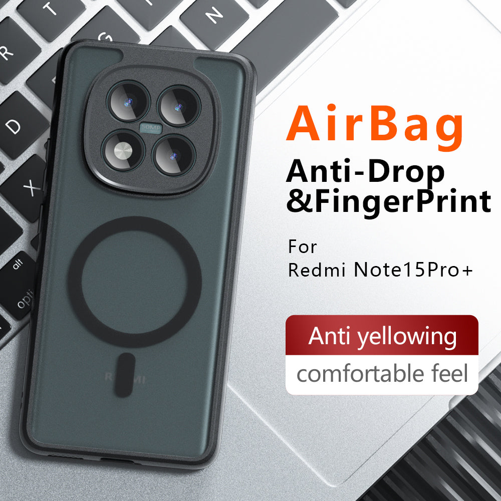 Custodia MagSafe per Xiaomi Poco M8 Pro / Redmi Note 15 Pro+ 5G, Techsuit, PureFrost, Nera Satinata