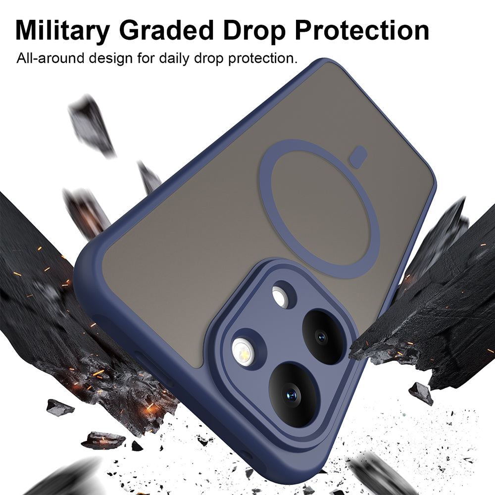 Custodia MagSafe per Xiaomi Poco X8 Pro Max, Techsuit, HaloFrost II, Blu Navy