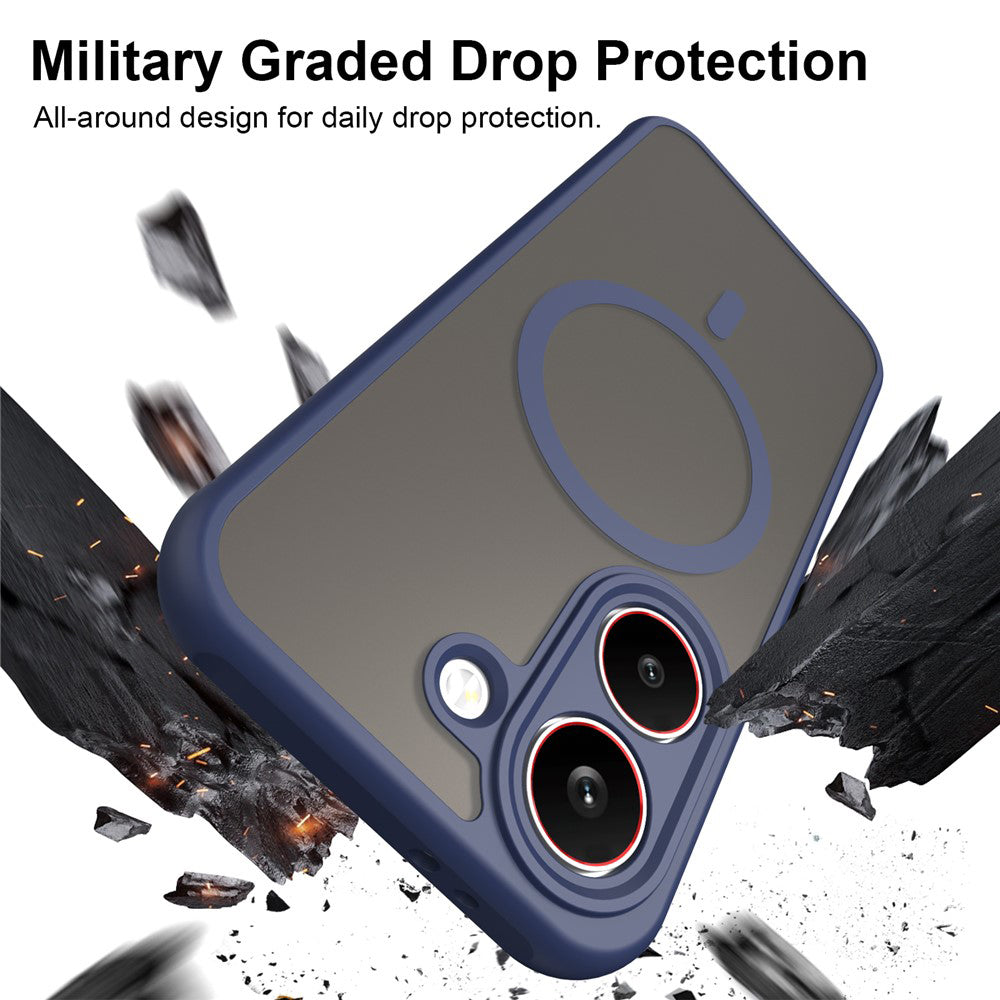 Custodia MagSafe per Xiaomi Poco X8 Pro, Techsuit, HaloFrost II, Blu Navy