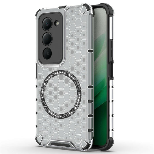 Custodia MagSafe per Xiaomi Redmi 15 5G / 15 4G, Techsuit, HoneyComb Shield, Bianca