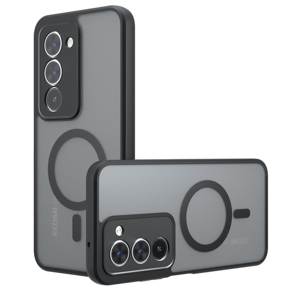 Custodia MagSafe per Xiaomi Redmi 15 5G / 15 4G, Techsuit, PureFrost, Nera Satinata