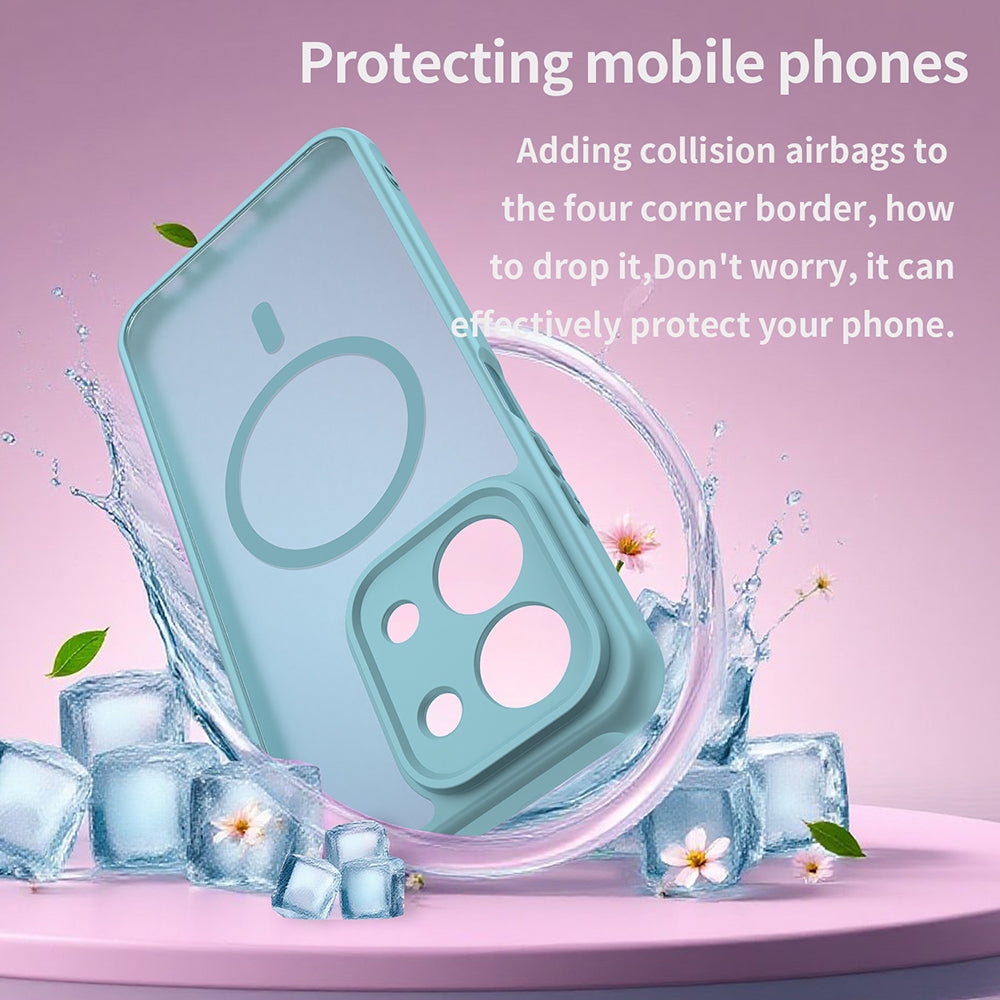 Custodia MagSafe per Xiaomi Redmi 15C 5G / 15C 4G, Techsuit, HaloFrost II, Verde Chiaro