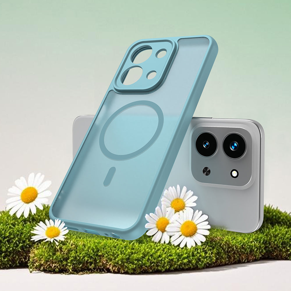 Custodia MagSafe per Xiaomi Redmi 15C 5G / 15C 4G, Techsuit, HaloFrost II, Verde Chiaro