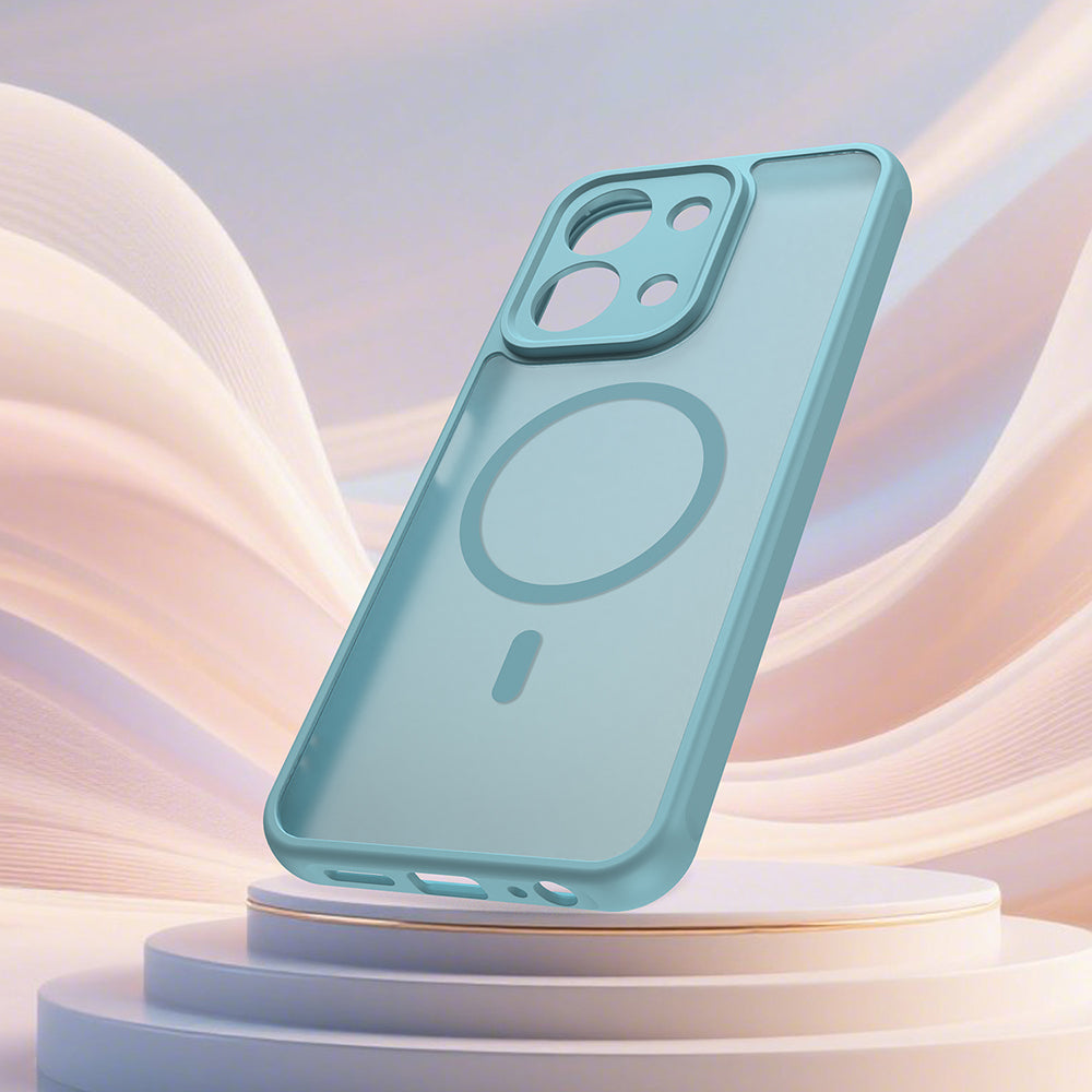 Custodia MagSafe per Xiaomi Redmi 15C 5G / 15C 4G, Techsuit, HaloFrost II, Verde Chiaro