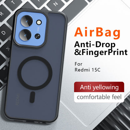 Custodia MagSafe per Xiaomi Redmi 15C 5G / 15C 4G, Techsuit, PureFrost, Nera Satinata