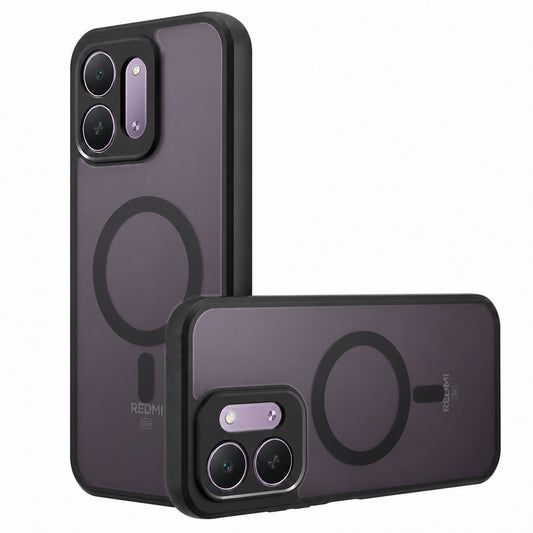 Custodia MagSafe per Xiaomi Redmi 17C 5G, Techsuit, PureFrost, nera satinata