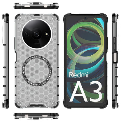 Custodia MagSafe per Xiaomi Redmi A3x / A3, Techsuit, HoneyComb Shield, Bianca