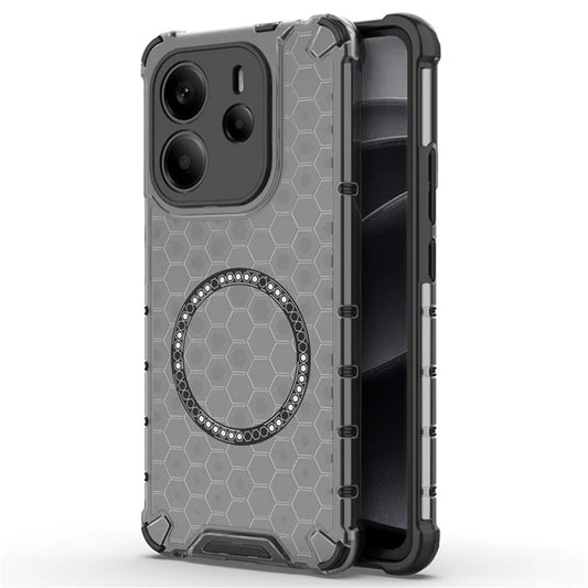 Custodia MagSafe per Xiaomi Redmi Note 14 4G (Regionale), Techsuit, HoneyComb Shield, Nera
