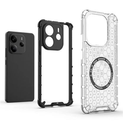 Custodia MagSafe per Xiaomi Redmi Note 14 4G (Regionale), Techsuit, HoneyComb Shield, Nera