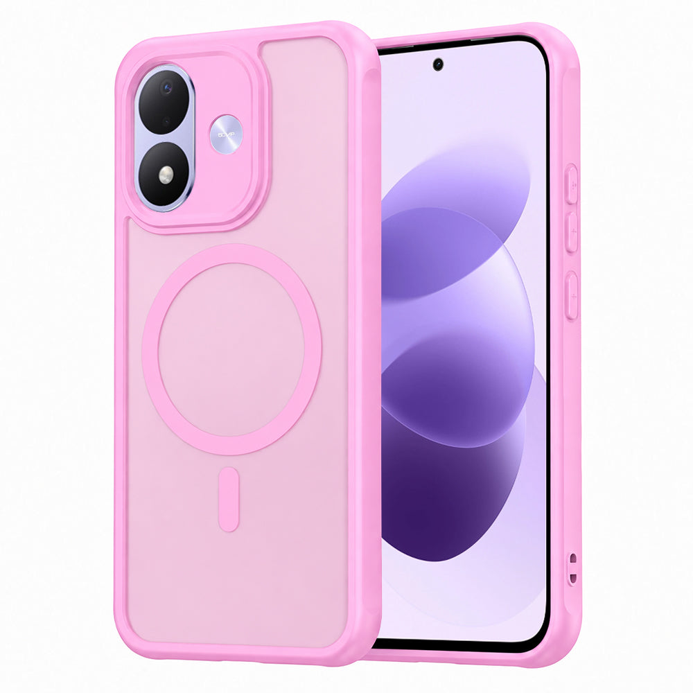 Custodia MagSafe per Xiaomi Redmi Note 17 4G / Note 17 5G, Techsuit, HaloFrost II, rosa