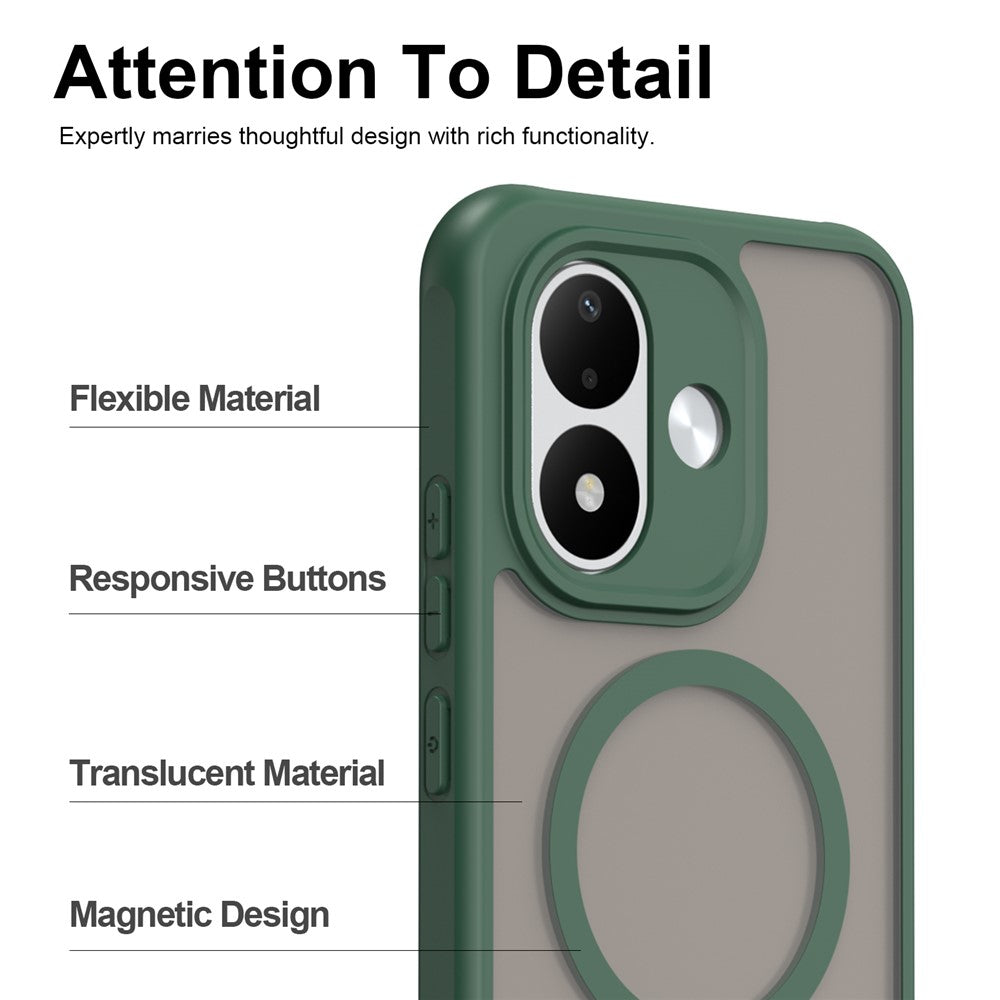 Cover MagSafe per Xiaomi Redmi Note 17 4G / Note 17 5G, Techsuit, HaloFrost II, Verde