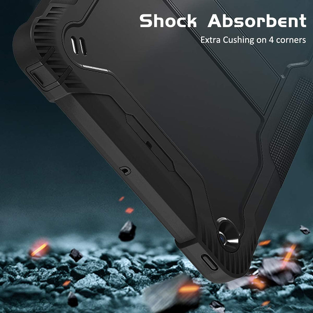 Custodia per Apple iPad 9.7 (2018) / 9.7 (2017), Techsuit, Rugged TabShell, Nera