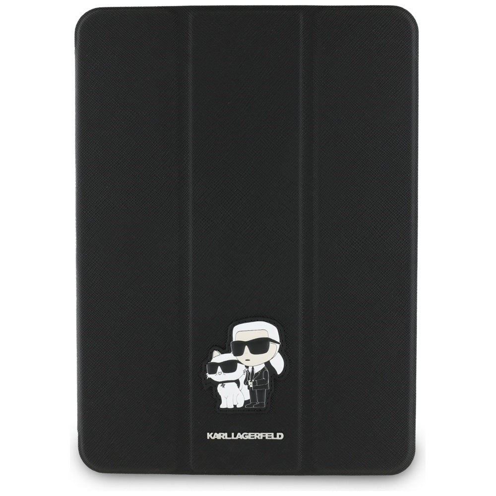 Custodia per Apple iPad Pro 11 (2024), Karl Lagerfeld, Saffiano Karl & Choupette, Nera.