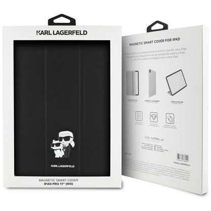 Custodia per Apple iPad Pro 11 (2024), Karl Lagerfeld, Saffiano Karl & Choupette, Nera.