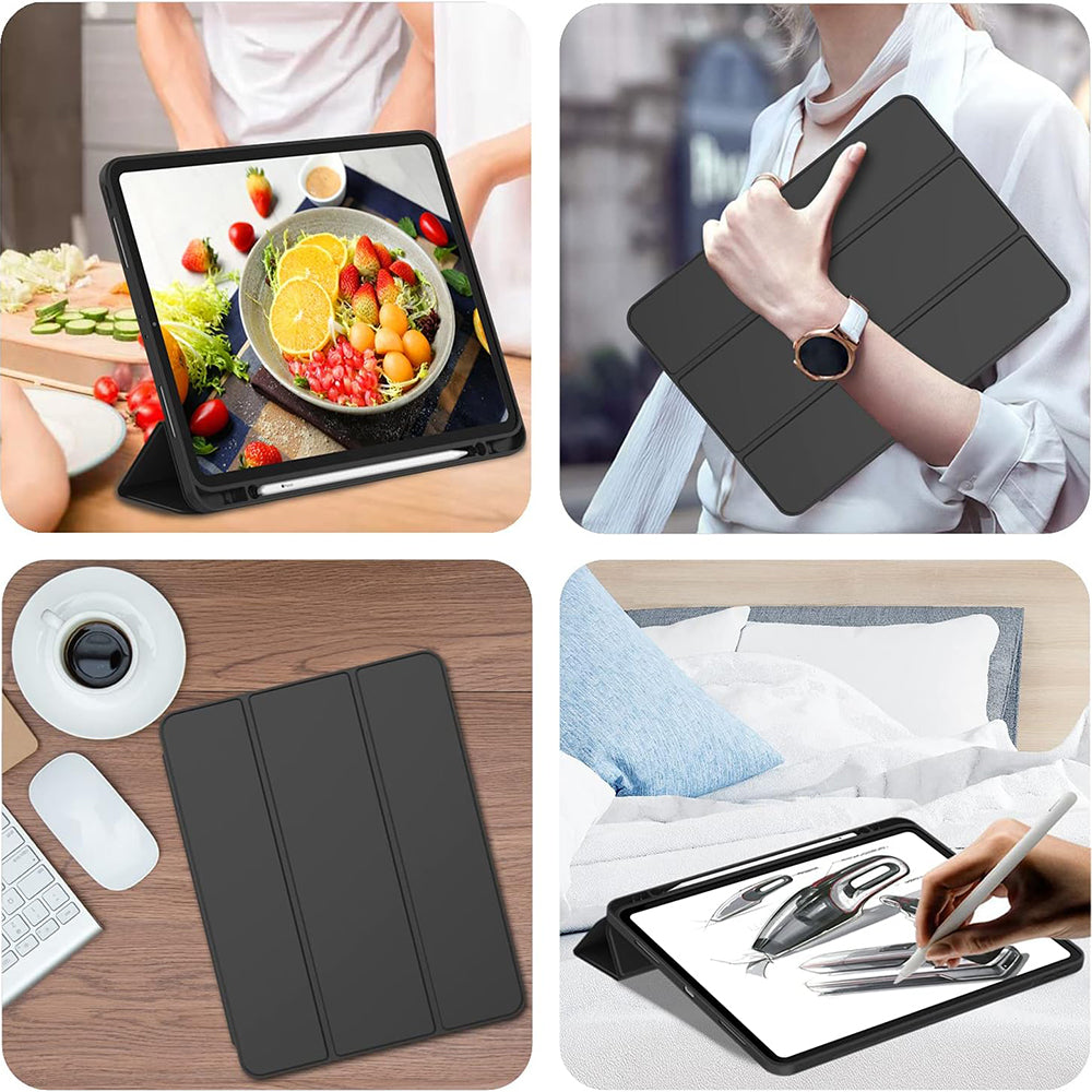Custodia per Apple iPad Pro 12.9 (2022) / Pro 12.9 (2021) / Pro 12.9 (2020) / Pro 12.9 (2018), Techsuit, Flex Trifold, Blu