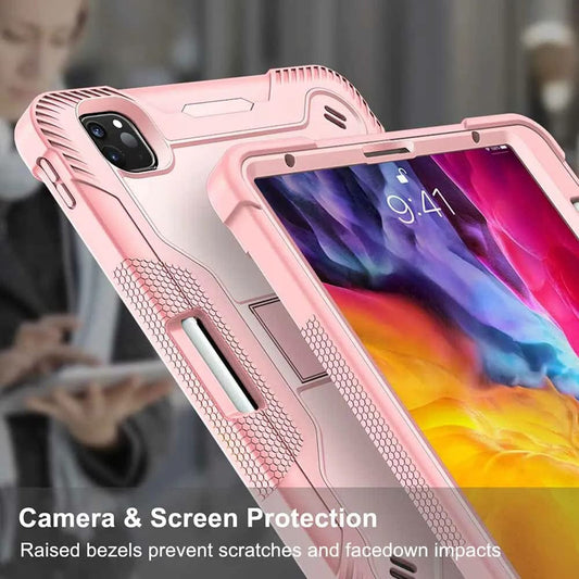 Custodia per Apple iPad Pro 13 (2024), Techsuit, Rugged TabShell, Rosa