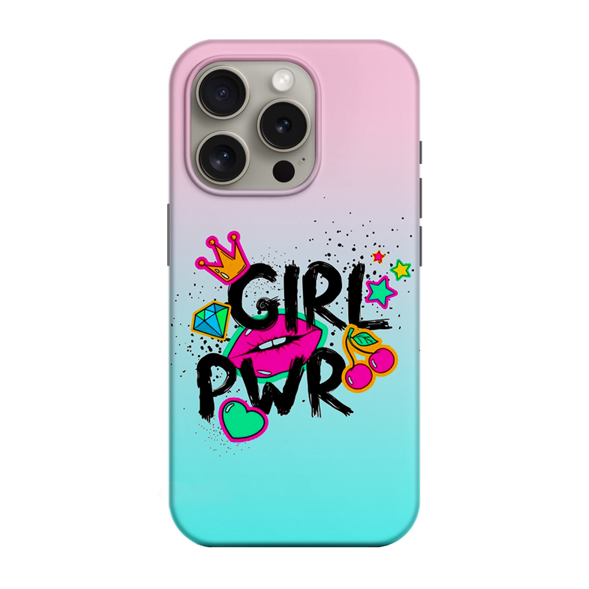 Custodia per Apple iPhone 16 Pro Max, Perfect Case, LOVE-Splash Girl Power, Multicolore