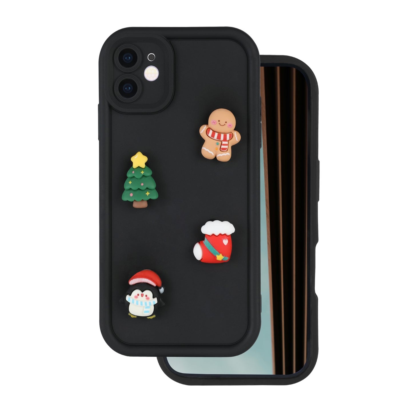 Custodia per Apple iPhone 15 Pro, OEM, Ultra Trendy 3D Christmas, Nera
