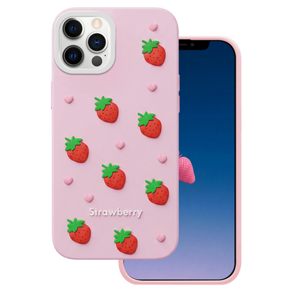 Custodia per Apple iPhone 16 Pro, OEM, Strawberry, Rosa