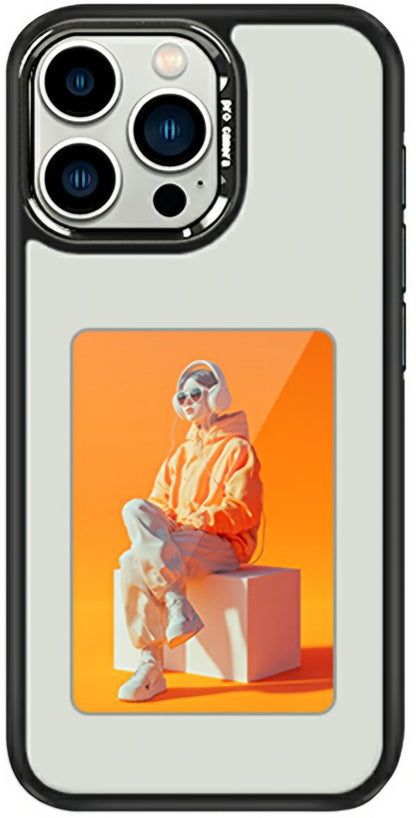 Custodia per Apple iPhone 16 Pro, OEM, Display Personalizzato E-Ink (4 pollici), Bianca