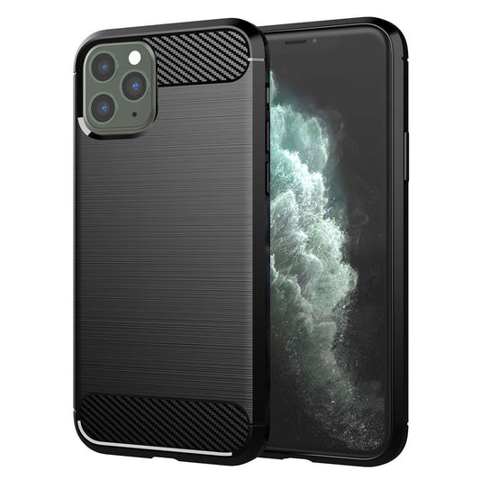 Custodia per Apple iPhone 11 Pro Max, Techsuit, Carbonio, Nera