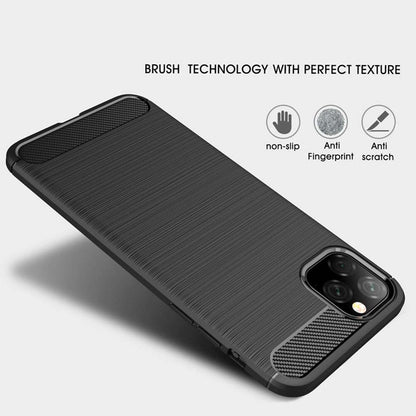 Custodia per Apple iPhone 11, Techsuit, Carbonio, Nera
