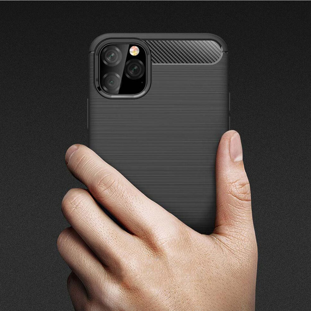 Custodia per Apple iPhone 11, Techsuit, Carbonio, Nera