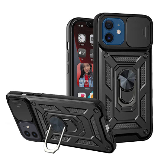 Custodia per Apple iPhone 12 / 12 Pro, Techsuit, CamShield, Nera