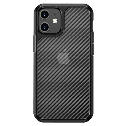 Custodia per Apple iPhone 12 / 12 Pro, Techsuit, CarbonFuse, Nera