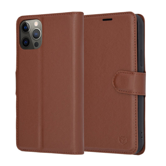 Case for Apple iPhone 12 Pro, Techsuit, Leather Folio, Brown