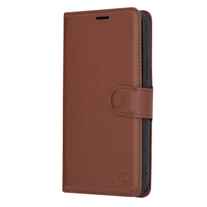 Custodia per Apple iPhone 12 Pro, Techsuit, Leather Folio, Marrone