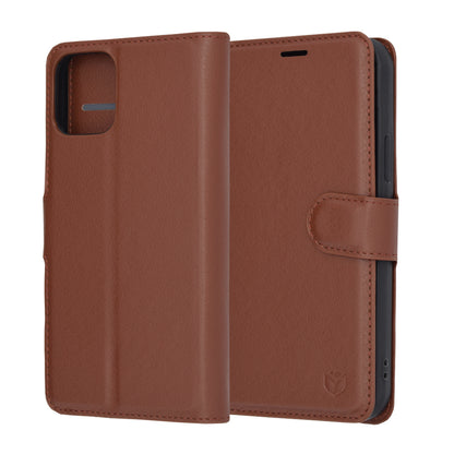 Custodia per Apple iPhone 12 Pro, Techsuit, Leather Folio, Marrone