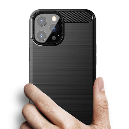 Custodia per Apple iPhone 13 Pro, Techsuit, Carbonio, Nera