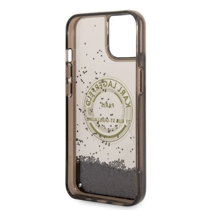 Custodia per Apple iPhone 14, Karl Lagerfeld, Liquid Glitter RSG, Nera