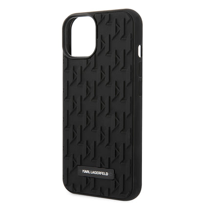 Custodia per Apple iPhone 14 Plus, Karl Lagerfeld, Monogramma 3D, Nera