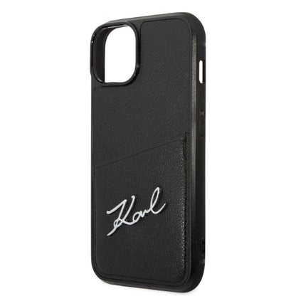 Case for Apple iPhone 14 Plus, Karl Lagerfeld, Cardslots Signature Logo, Black