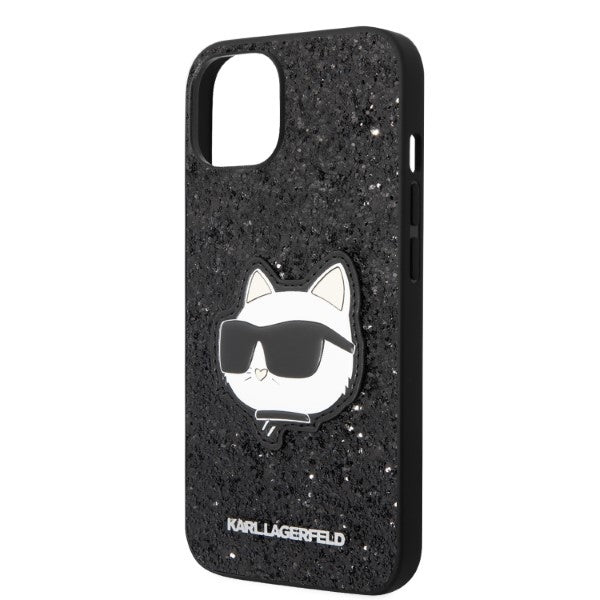 Custodia per Apple iPhone 14 Plus, Karl Lagerfeld, Glitter Choupette Patch, Nera