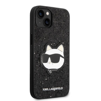 Custodia per Apple iPhone 14 Plus, Karl Lagerfeld, Glitter Choupette Patch, Nera