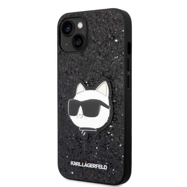 Custodia per Apple iPhone 14 Plus, Karl Lagerfeld, Glitter Choupette Patch, Nera