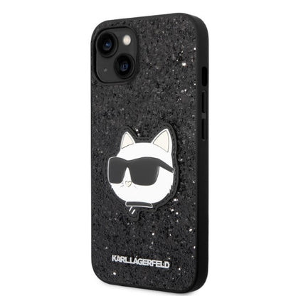 Custodia per Apple iPhone 14 Plus, Karl Lagerfeld, Glitter Choupette Patch, Nera