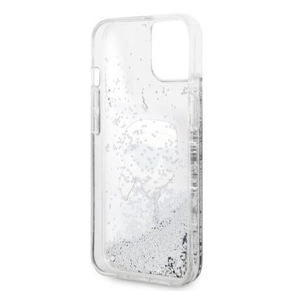 Custodia per Apple iPhone 14 Plus, Karl Lagerfeld, Glitter Karl's Head, Argento