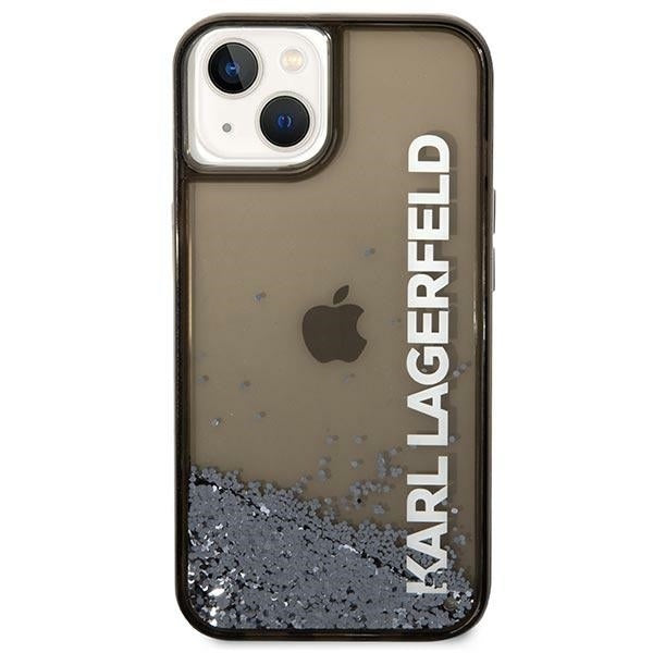 Custodia per Apple iPhone 14 Plus, Karl Lagerfeld, Liquid Glitter KL Logo, Nera