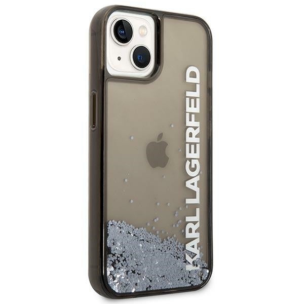 Custodia per Apple iPhone 14 Plus, Karl Lagerfeld, Liquid Glitter KL Logo, Nera