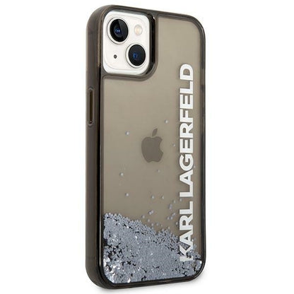 Custodia per Apple iPhone 14 Plus, Karl Lagerfeld, Liquid Glitter KL Logo, Nera