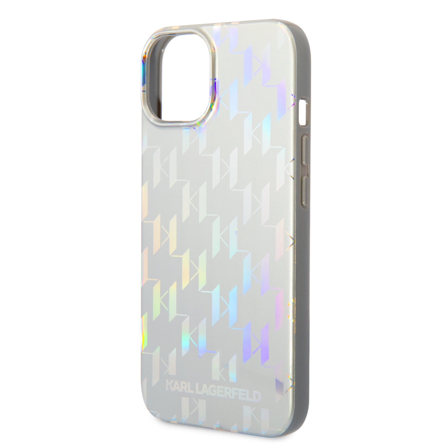 Case for Apple iPhone 14 Plus, Karl Lagerfeld, Monogram Iridescent, Silver