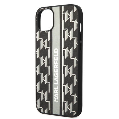 Custodia per Apple iPhone 14 Plus, Karl Lagerfeld, Monogram Stripe, Grigio