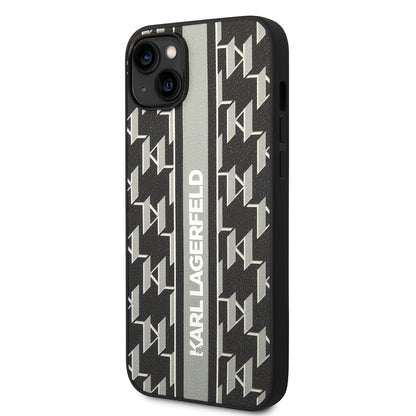 Custodia per Apple iPhone 14 Plus, Karl Lagerfeld, Monogram Stripe, Grigio