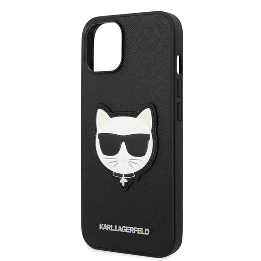 Custodia per Apple iPhone 14 Plus, Karl Lagerfeld, Saffiano Choupette's Head, Nera